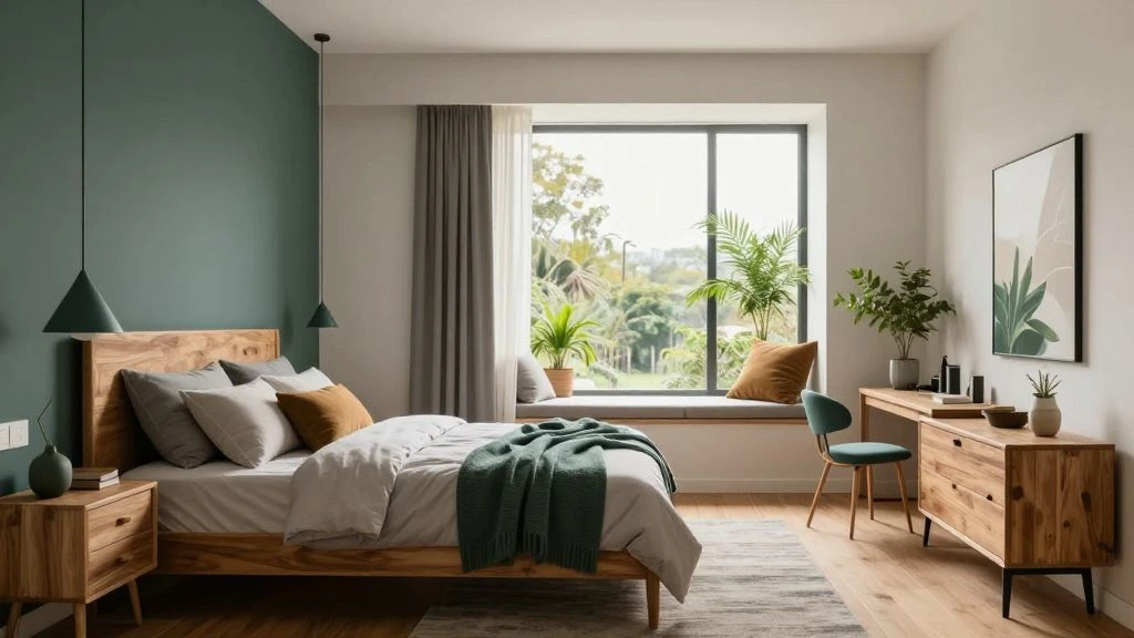 Stylishly designed bedroom reflecting modern trends and personal style.