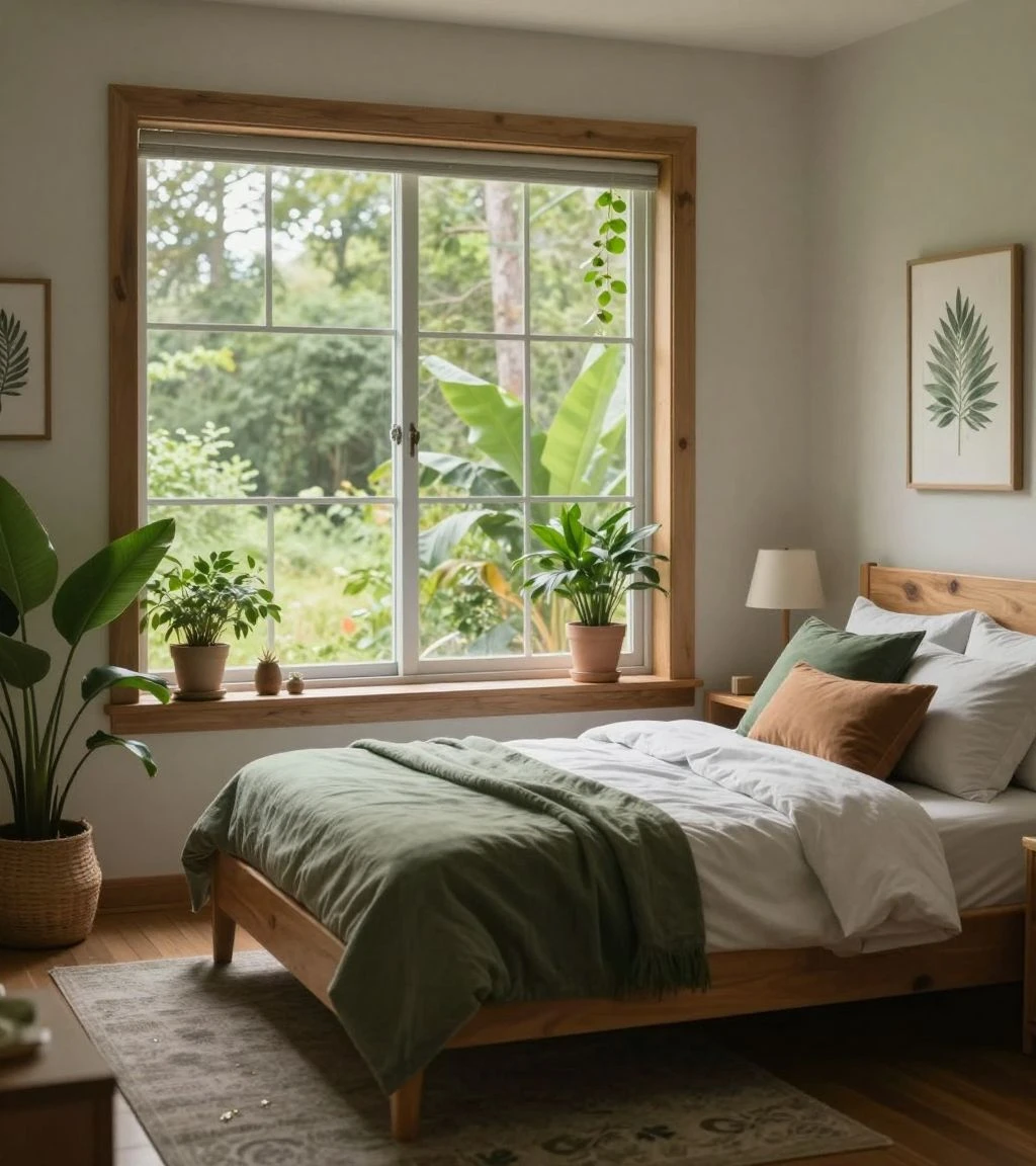 Outdoor-inspired teen bedroom with natural elements