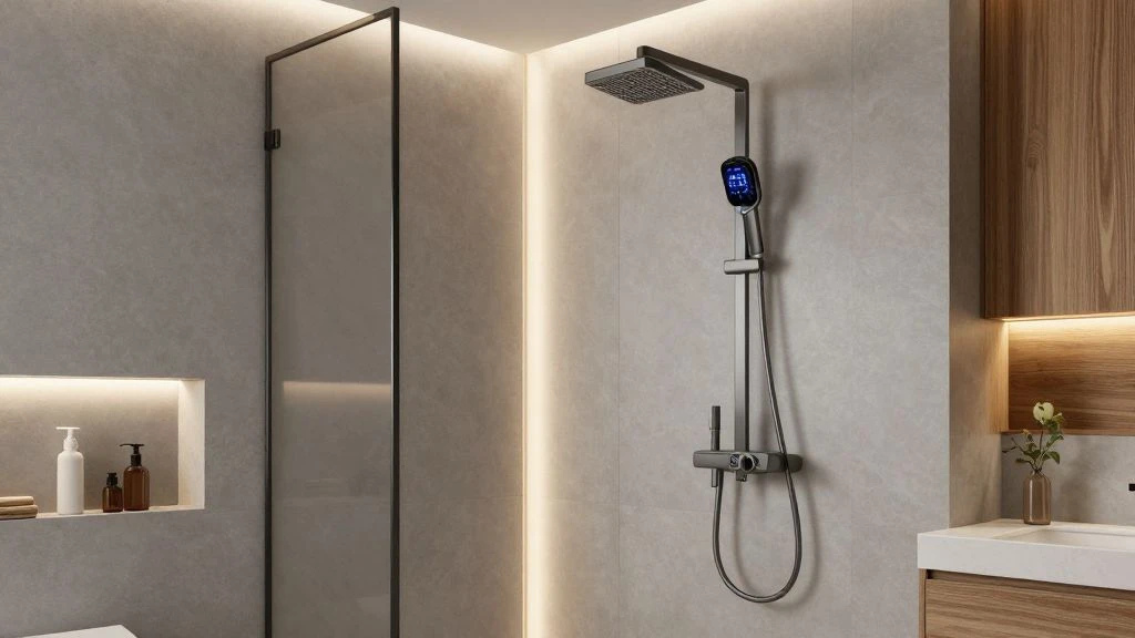 Modern bathroom with smart technology and elegant design