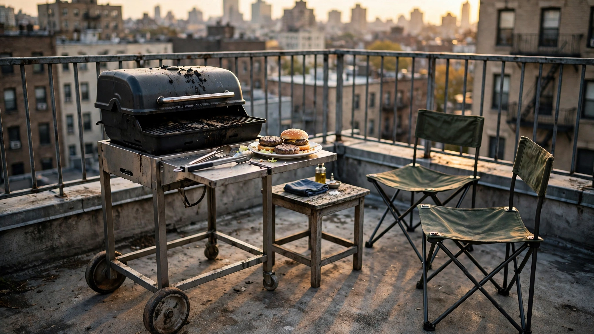 Vintage A‑Frame Smokehouse with Copper Pipes – Rooftop BBQ Area Ideas: 9 Grill Stations Built for Small Urban Roof Decks